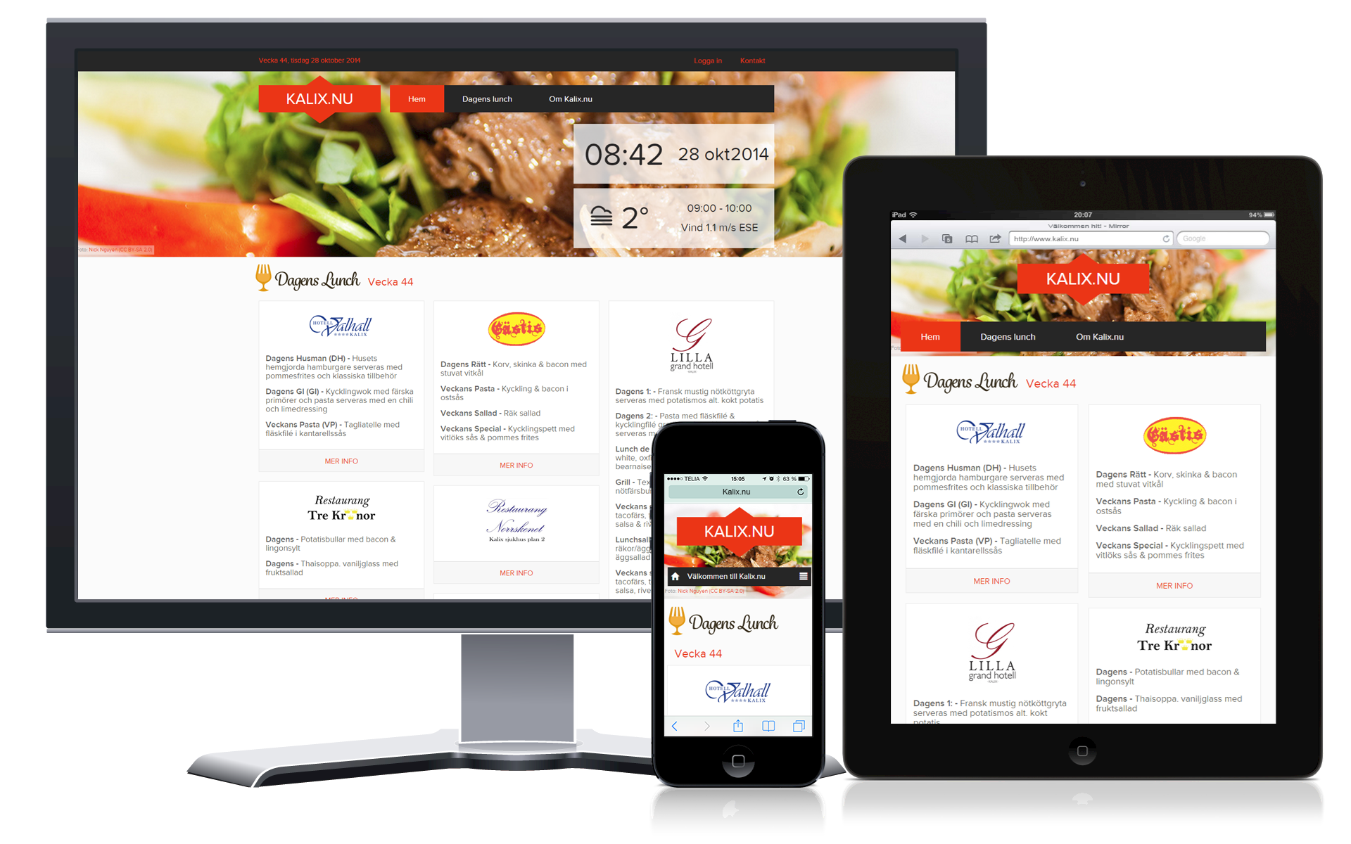 Hitta dagens lunch på Kalix.nu